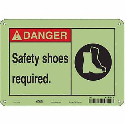 CONDOR 465W08 Safety Sign 7 in x 10 in Polyethylene