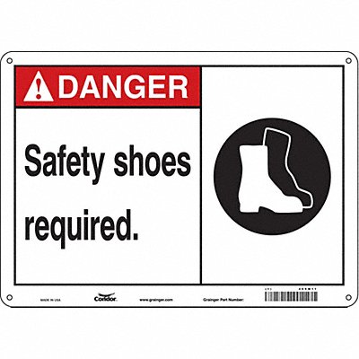 CONDOR 465W11 Safety Sign 10 in x 14 in Polyethylene