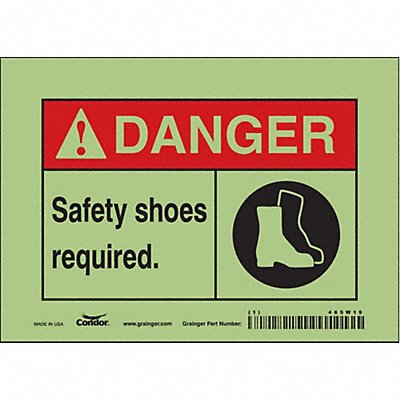 CONDOR 465W19 Safety Sign 5 in x 7 in Polyethylene