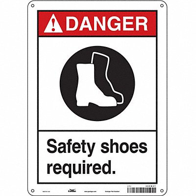 CONDOR 465W27 Safety Sign 14 in x 10 in Aluminum