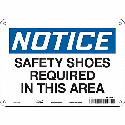 CONDOR 465W53 K0667 Safety Sign 7 in x 10 in Aluminum