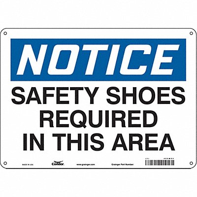 CONDOR 465W54 K0667 Safety Sign 10 in x 14 in Aluminum