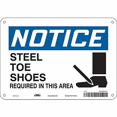 CONDOR 465W67 Safety Sign 7 in x 10 in Aluminum