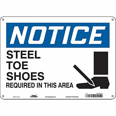 CONDOR 465W68 Safety Sign 10 inx14 in Aluminum