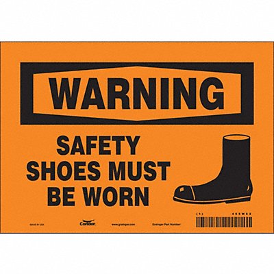 CONDOR 465W83 Safety Sign 7 in x 10 in Vinyl