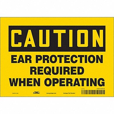 CONDOR 465X86 Safety Sign 7 in x 10 in Vinyl