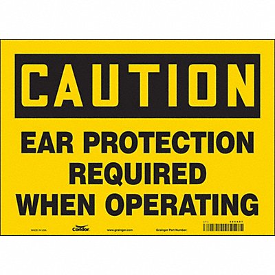 CONDOR 465X87 Safety Sign 10 in x 14 in Vinyl