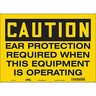 CONDOR 465Y03 Safety Sign 10 in x 14 in Vinyl