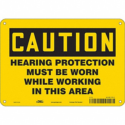 CONDOR 465Y31 Safety Sign 7 in x 10 in Aluminum