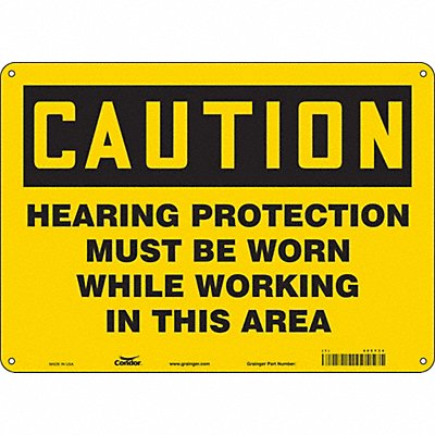 CONDOR 465Y34 Safety Sign 10 inx14 in Polyethylene