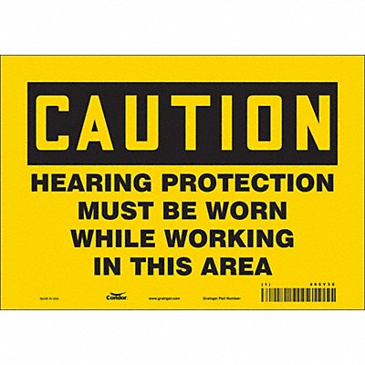 CONDOR 465Y35 Safety Sign 7 in x 10 in Vinyl