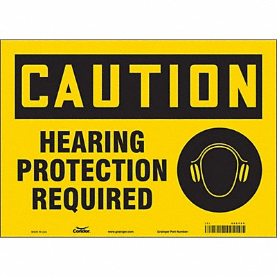 CONDOR 465Y66 Safety Sign 10 inx14 in Vinyl