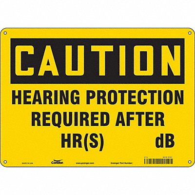 CONDOR 465Y81 Safety Sign 10 in x 14 in Aluminum