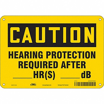 CONDOR 465Y88 Safety Sign 7 in x 10 in Polyethylene
