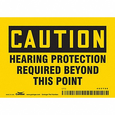 CONDOR 465Y98 Safety Sign 3 1/2 inx5 in Vinyl