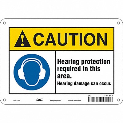 CONDOR 465Z63 Safety Sign 7 in x 10 in Aluminum