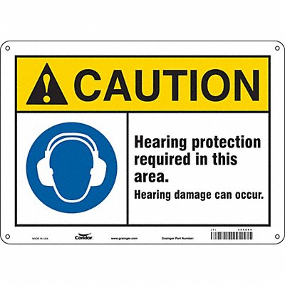 CONDOR 465Z64 Safety Sign 10 inx14 in Aluminum