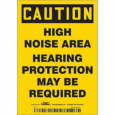 CONDOR 466A07 Safety Sign 5in x 3.5in Vinyl