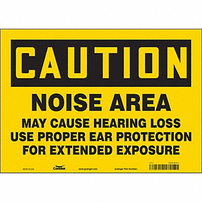 CONDOR 466A63 Safety Sign 10 inx14 in Vinyl
