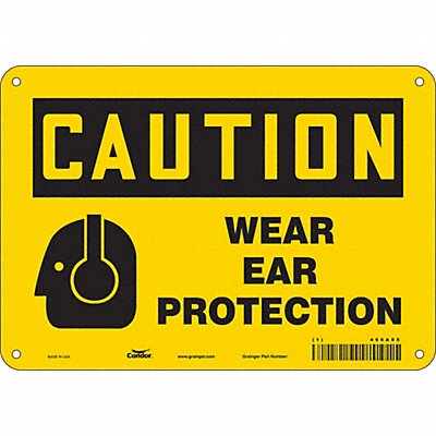 CONDOR 466A85 Safety Sign 7 in x 10 in Polyethylene
