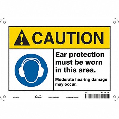 CONDOR 466C20 Safety Sign 7 in x 10 in Aluminum