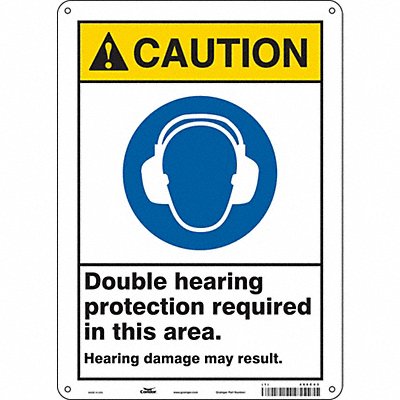 CONDOR 466C43 Safety Sign 14 inx10 in Aluminum