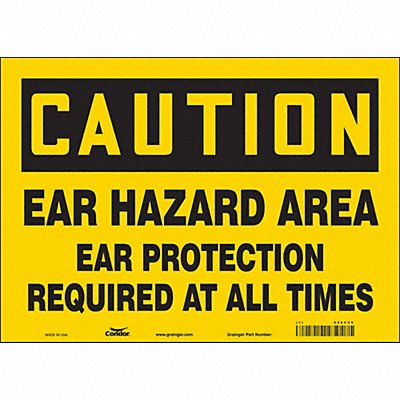 CONDOR 466C56 Safety Sign 10 in x 14 in Vinyl
