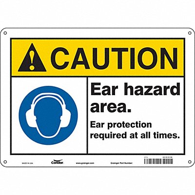 CONDOR 466C58 Safety Sign 10 in x 14 in Aluminum