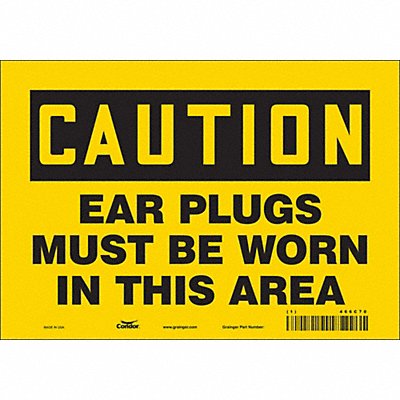 CONDOR 466C70 Safety Sign 7 inx10 in Vinyl