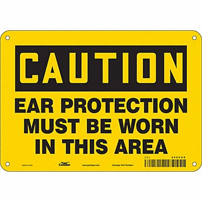 CONDOR 466C80 Safety Sign 7 in x 10 in Polyethylene
