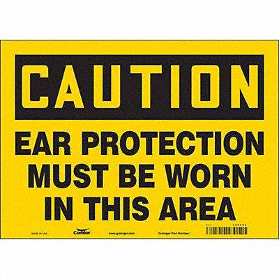 CONDOR 466C84 Safety Sign 10 in x 14 in Vinyl