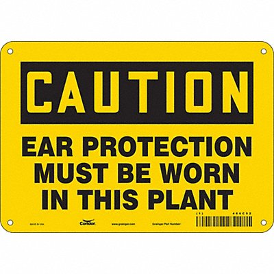 CONDOR 466C92 Safety Sign 7 in x 10 in Aluminum