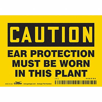 CONDOR 466C96 Safety Sign 3.5in x 5in Vinyl