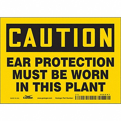 CONDOR 466C97 Safety Sign 5 in x 7 in Vinyl