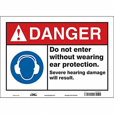 CONDOR 466D06 Safety Sign 10 in x 14 in Vinyl