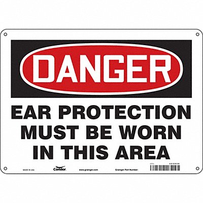 CONDOR 466D08 Safety Sign 10 inx14 in Aluminum
