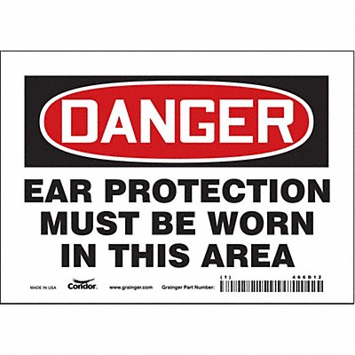 CONDOR 466D12 Safety Sign 5 in x 7 in Vinyl