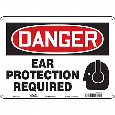 CONDOR 466D19 Safety Sign 10 inx14 in Aluminum