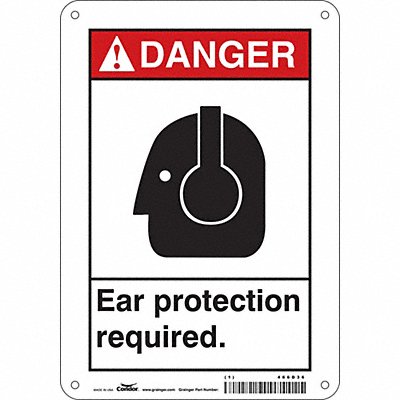 CONDOR 466D36 Safety Sign 10 in x 7 in Polyethylene