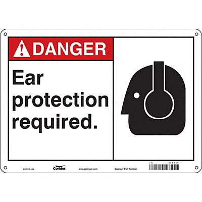 CONDOR 466D45 Safety Sign 10 in x 14 in Polyethylene