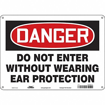 CONDOR 466D71 Safety Sign 10 in x 14 in Polyethylene