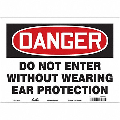 CONDOR 466D73 Safety Sign 10 in x 14 in Vinyl