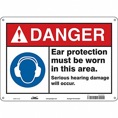 CONDOR 466D86 Safety Sign 10 in x 14 in Polyethylene
