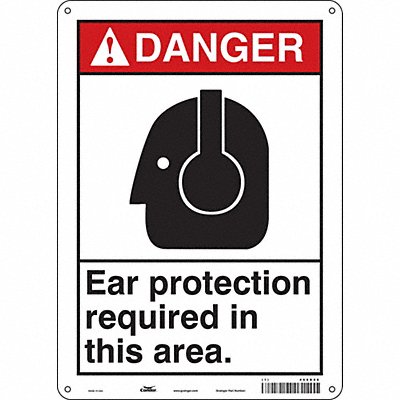 CONDOR 466D96 Safety Sign 14 in x 10 in Aluminum
