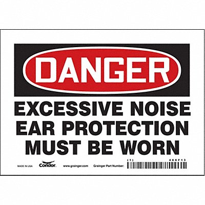 CONDOR 466F13 Safety Sign 5 in x 7 in Vinyl