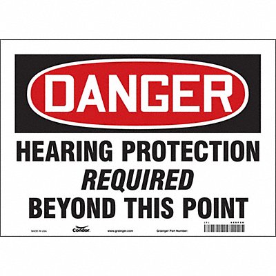 CONDOR 466F28 Safety Sign 10 inx14 in Vinyl