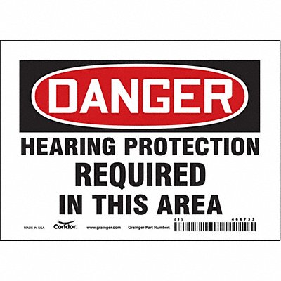 CONDOR 466F33 Safety Sign 5 in x 7 in Vinyl