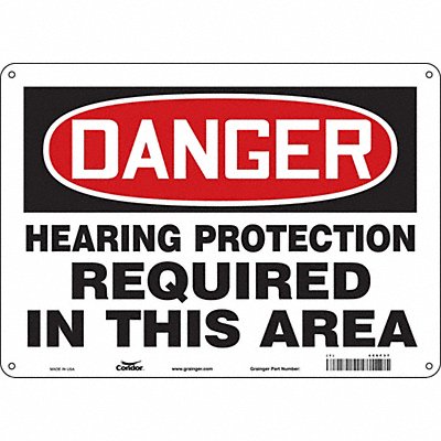 CONDOR 466F37 Safety Sign 10 in x 14 in Aluminum