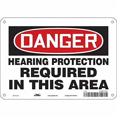 CONDOR 466F38 Safety Sign 7 in x 10 in Polyethylene