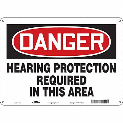 CONDOR 466F45 Safety Sign 10 inx14 in Polyethylene